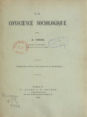 cover image of La conscience sociologique